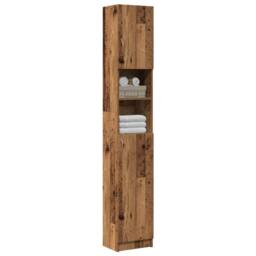 Berkfield Home Comfortable Bathroom Cabinet Old Wood 32x25.5x190 cm Engineered Wood in Brown - thumbnail 2