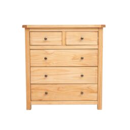 Cabinet Bits Lugo 4 Drawer Chest of Drawers Brass Knob in Light Brown