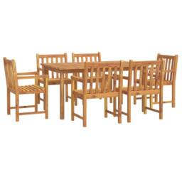 Berkfield Home Beautiful 7 Piece Garden Dining Set Solid Wood Acacia in Brown - thumbnail 3
