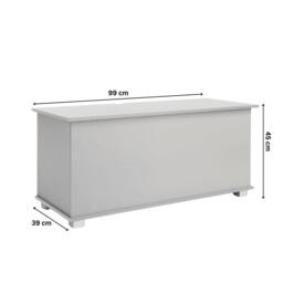 FORGEVIO Wooden Storage Ottoman Chest, Blanket Bedding Storage Box in Grey - thumbnail 2