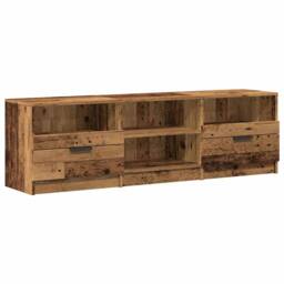 Berkfield Home TV Cabinet Old Wood 150x33.5x45 cm Engineered Wood in Brown - thumbnail 1