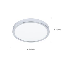 Eglo Fueva 5 Chrome Round Integrated LED Flush Light in Metallic Silver - thumbnail 3