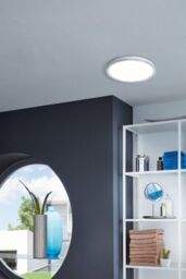 Eglo Fueva 5 Chrome Round Integrated LED Flush Light in Metallic Silver - thumbnail 2