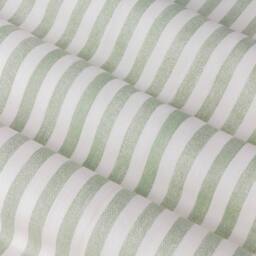 Yard Hebden Striped 100% Cotton Lined Pencil Pleat Curtain Pair in Pale Green - Size: 168 cm width x 137 cm drop - thumbnail 6