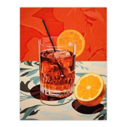 "Wee Blue Coo Wall Art Print Negroni Nights Orange Cocktail Kitchen Living Room - Size: W18"" x H24""" - thumbnail 1