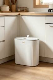 ExtraStar Press-to-Open Corner Hanging Rubbish Bin in White - Size: Large