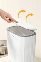 ExtraStar Press-to-Open Corner Hanging Rubbish Bin in White - Size: Large - thumbnail 3
