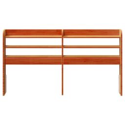 Berkfield Home Headboard with Shelves Wax Brown 160 cm Solid Wood Pine - thumbnail 3