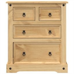 Berkfield Home Chest of Drawers Corona 80x43x91 cm Solid Wood Pine in Brown - Size: 80 x 43 x 91 cm - thumbnail 4