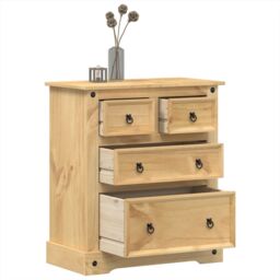 Berkfield Home Chest of Drawers Corona 80x43x91 cm Solid Wood Pine in Brown - Size: 80 x 43 x 91 cm