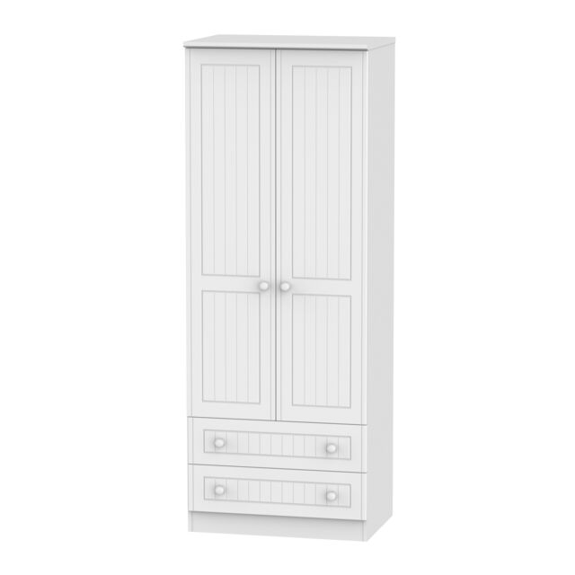 Ready Assembled 2 U Lancaster 2 Door 2 Drawer Wardrobe (Ready Assembled) in White