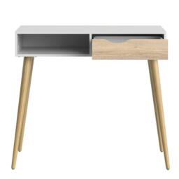 Wyld Haus Sapporo Console Table White & Natural Oak 1 Drawer 1 Shelf - thumbnail 7