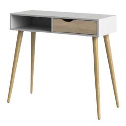 Wyld Haus Sapporo Console Table White & Natural Oak 1 Drawer 1 Shelf - thumbnail 5