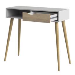 Wyld Haus Sapporo Console Table White & Natural Oak 1 Drawer 1 Shelf - thumbnail 6