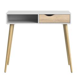 Wyld Haus Sapporo Console Table White & Natural Oak 1 Drawer 1 Shelf - thumbnail 4