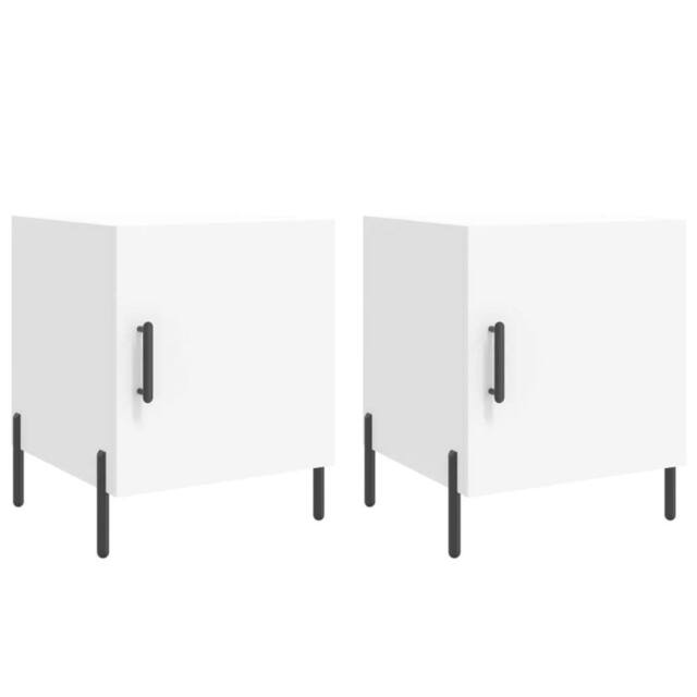 Berkfield Home Bedside Cabinets 2 pcs White 40x40x50 cm Engineered Wood - Size: 40 x 40 x 50 cm