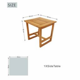 Direct Wicker Wooden Side Table, Outdoor/Indoor Weather Resistant End Table in Brown - Size: 1 Pack - thumbnail 2