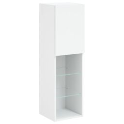 Berkfield Home 5 Piece TV Wall Units with LED White Engineered Wood - thumbnail 8