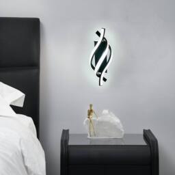 Pheashine Black 36cm Spiral LED Wall Light 22W 6000K Cool White Aluminum Acrylic - thumbnail 4