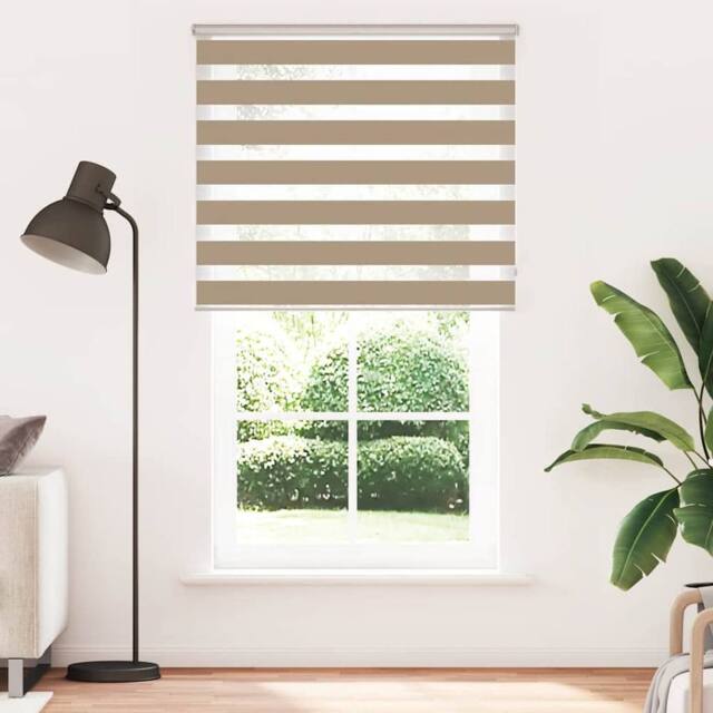 Berkfield Home Zebra Blind Sand Brown 120x230 cm Fabric Width 115.9 cm Polyester in Light Brown - image 1