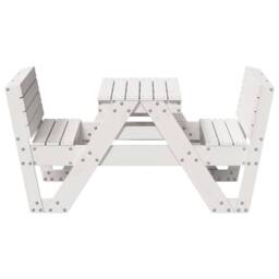 Berkfield Home Picnic Table for Kids White 88x122x58 cm Solid Wood Pine - Size: 88 x 122 x 58 cm - thumbnail 5