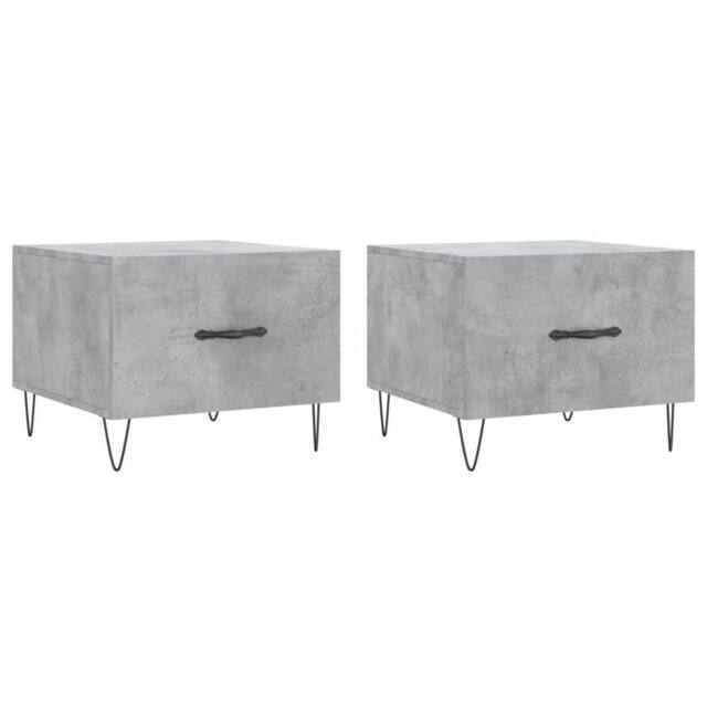 Berkfield Home Coffee Tables 2 pcs Concrete Grey 50x50x40 cm Engineered Wood - Size: 50 x 50 x 40 cm - image 1