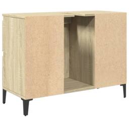 Berkfield Home Sink Cabinet Sonoma Oak 80x33x60 cm Engineered Wood in Light Oak - Size: 80 x 33 x 60 cm - thumbnail 8