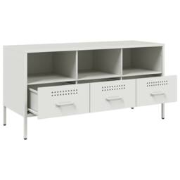 Berkfield Home TV Cabinet White 100.5x39x50.5 cm Steel - thumbnail 9