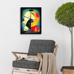"Artery8 Wall Art Print Colourful Kandinsky Inspired Abstract Painting Art Framed in Black - Size: W12"" x H16""" - thumbnail 2