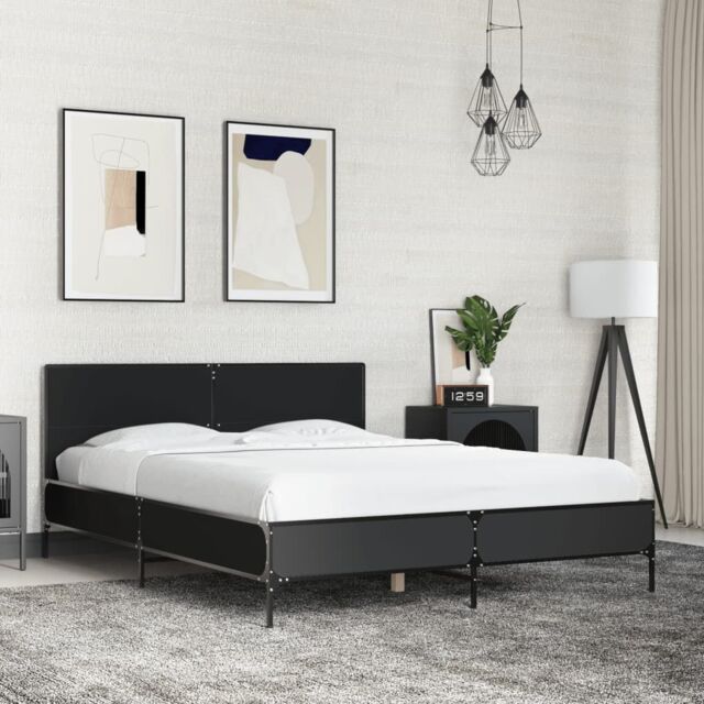 Berkfield Home Bed Frame without Mattress Black 140x200 cm - image 1