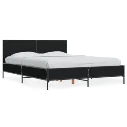 Berkfield Home Bed Frame without Mattress Black 140x200 cm - thumbnail 2