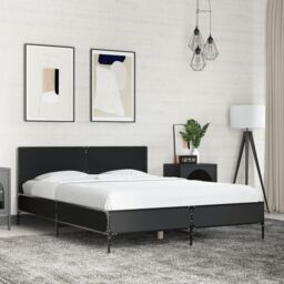 Berkfield Home Bed Frame without Mattress Black 140x200 cm - thumbnail 1