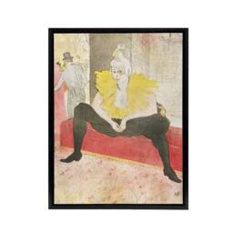 "Artery8 The Seated Clowness Sketch Framed Canvas Wall Art Print Toulouse Lautrec in Beige - Size: W12"" x H16""" - thumbnail 1