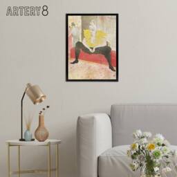 "Artery8 The Seated Clowness Sketch Framed Canvas Wall Art Print Toulouse Lautrec in Beige - Size: W12"" x H16""" - thumbnail 3