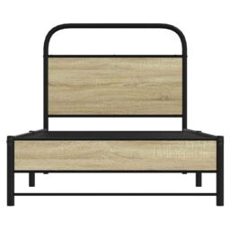 Berkfield Home Bed Frame without Mattress 75x190 cm Small Single Sonoma Oak Engineered Wood in Brown - thumbnail 5