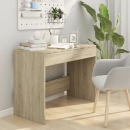 Berkfield Home Desk Sonoma Oak 101x50x76.5 cm Engineered Wood in Beige - thumbnail 3