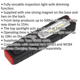 Loops Slim Magnetic Inspection Light - 5W COB & 1W SMD LED - Wireless Recharge - IP68 - thumbnail 2
