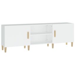 Berkfield Home TV Cabinet White 150x30x50 cm Engineered Wood - Size: 150 x 30 x 50 cm - thumbnail 2