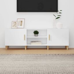 Berkfield Home TV Cabinet White 150x30x50 cm Engineered Wood - Size: 150 x 30 x 50 cm - thumbnail 1