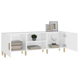 Berkfield Home TV Cabinet White 150x30x50 cm Engineered Wood - Size: 150 x 30 x 50 cm - thumbnail 4