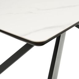 Spinningfield Atherton Rectangular 6 Seater Marble Effect Dining Room Table in White - thumbnail 7
