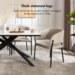 Spinningfield Atherton Rectangular 6 Seater Marble Effect Dining Room Table in White - thumbnail 5