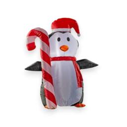 Garden Greatness 4ft Self Inflatable Candy Cane Penguin in White - Size: 1 Pack - thumbnail 2