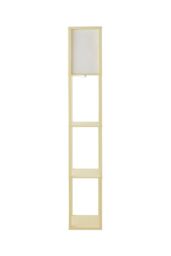 ValueLights Struttura Pastel Wooden Shelving Floor Lamp with Fabric Shade in Baby Pink - thumbnail 6