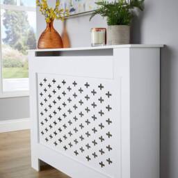 Home Source Medium Radiator Cover MDF Wooden Home Decorative Modern Design in White - thumbnail 6