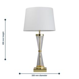 First Choice Lighting Set of 2 Gold Touch Lamps with White Cotton Shades - thumbnail 7