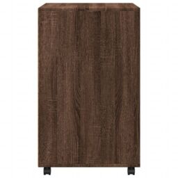 Berkfield Home Rolling Cabinet Brown Oak 60x48x81 cm Engineered Wood - Size: 60 x 48 x 81 cm - thumbnail 5