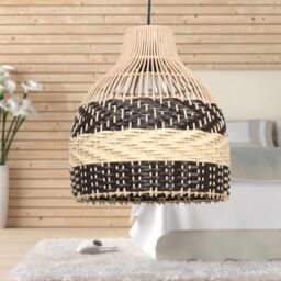First Choice Lighting Tanya - Natural Rattan Mix Pendant Lightshade in Brown - thumbnail 4