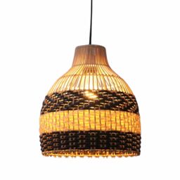 First Choice Lighting Tanya - Natural Rattan Mix Pendant Lightshade in Brown - thumbnail 2
