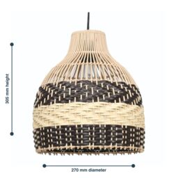 First Choice Lighting Tanya - Natural Rattan Mix Pendant Lightshade in Brown - thumbnail 5
